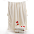 Concise Style Embroidery Cotton Bath Towels with Flowers